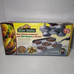 Big City Slider Station Nonstick Surface Mini Burgers New Open Box Read Descrip.
